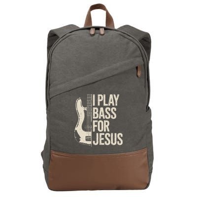 I Play Bass For Jesus Bass Guitar And Christian Bassist Cotton Canvas Backpack