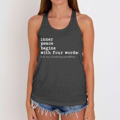 Inner Peace Begins With Four Words Women's Knotted Racerback Tank