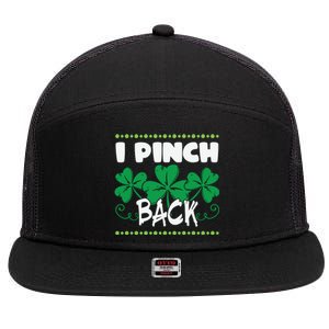 I Pinch Back Shamrock Funny St Patricks Day 7 Panel Mesh Trucker Snapback Hat