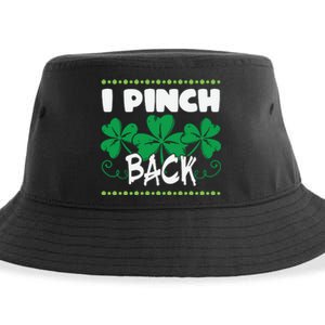 I Pinch Back Shamrock Funny St Patricks Day Sustainable Bucket Hat