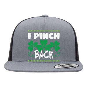 I Pinch Back Shamrock Funny St Patricks Day Flat Bill Trucker Hat