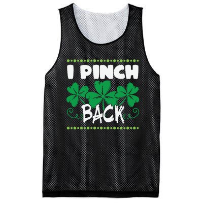 I Pinch Back Shamrock Funny St Patricks Day Mesh Reversible Basketball Jersey Tank