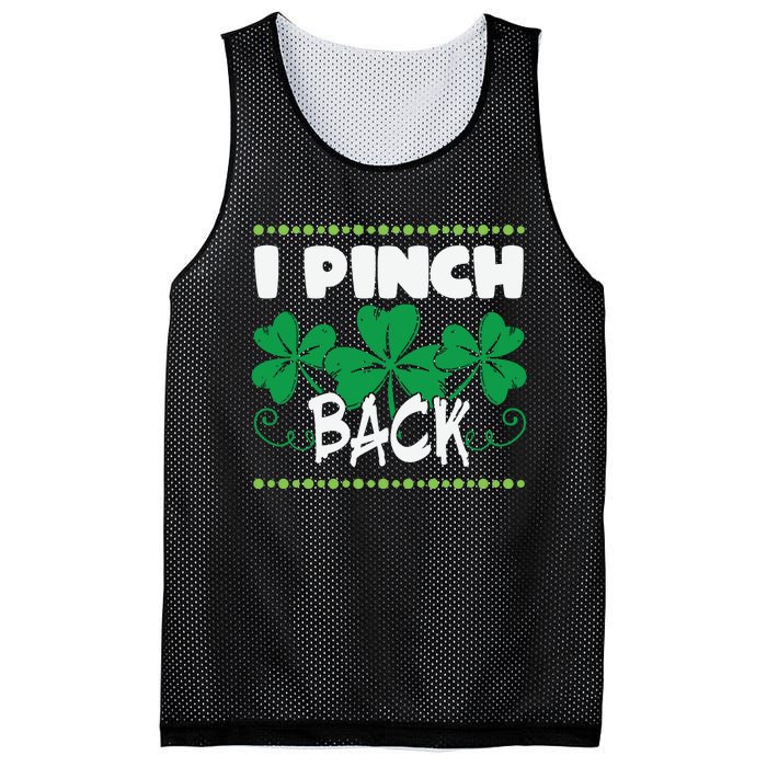 I Pinch Back Shamrock Funny St Patricks Day Mesh Reversible Basketball Jersey Tank