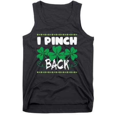 I Pinch Back Shamrock Funny St Patricks Day Tank Top