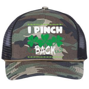 I Pinch Back Shamrock Funny St Patricks Day Retro Rope Trucker Hat Cap