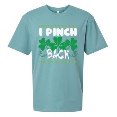 I Pinch Back Shamrock Funny St Patricks Day Sueded Cloud Jersey T-Shirt