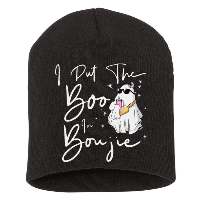 I Put Boo In Boujie Funny Halloween Boujee Cute Boo Short Acrylic Beanie