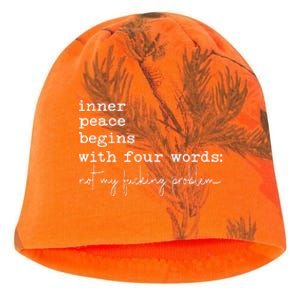 Inner Peace Begins With Four Words Kati - Camo Knit Beanie