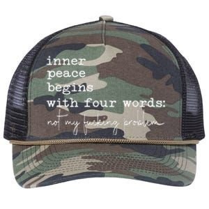 Inner Peace Begins With Four Words Retro Rope Trucker Hat Cap