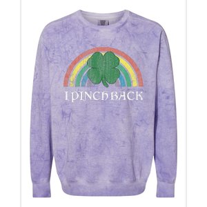 I Pinch Back Shamrock St. Patrick's Day Saint Paddys Rainbow Colorblast Crewneck Sweatshirt