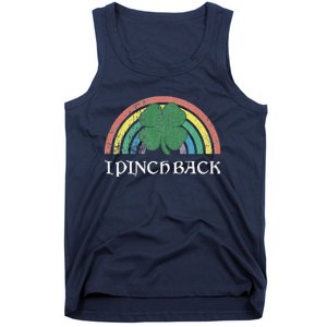 I Pinch Back Shamrock St. Patrick's Day Saint Paddys Rainbow Tank Top