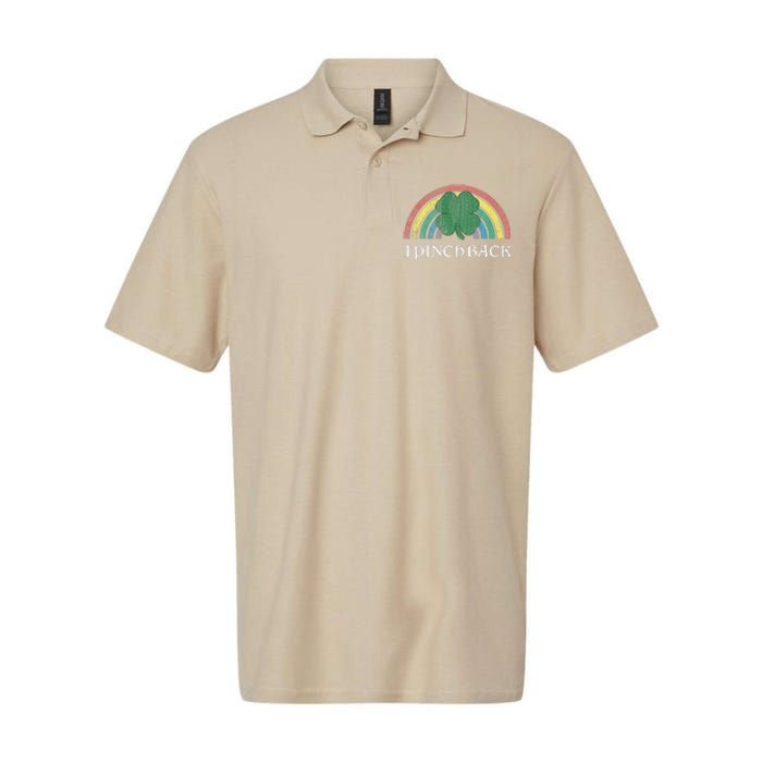 I Pinch Back Shamrock St. Patrick's Day Saint Paddys Rainbow Softstyle Adult Sport Polo