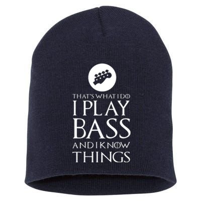 I Play Bass Funny Bass Guitar Short Acrylic Beanie