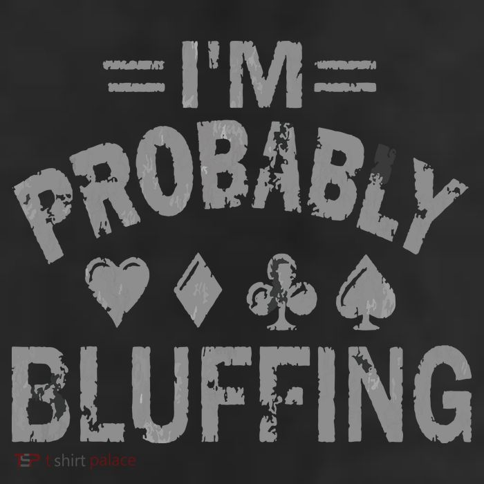 I'm Probably Bluffing Poker Distressed Gambling Cards 7 Panel Mesh Trucker Snapback Hat