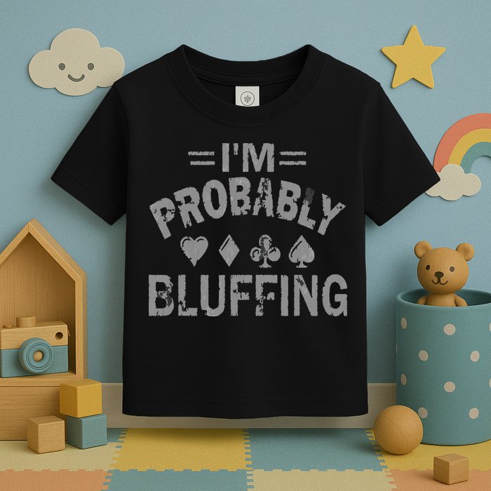 I'm Probably Bluffing Poker Distressed Gambling Cards Toddler T-Shirt