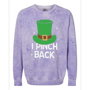 I Pinch Back Leprechaun St Patricks Day Colorblast Crewneck Sweatshirt