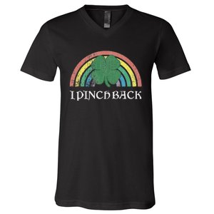 I Pinch Back Shamrock St. Patrick's Day Saint Paddys Rainbow V-Neck T-Shirt