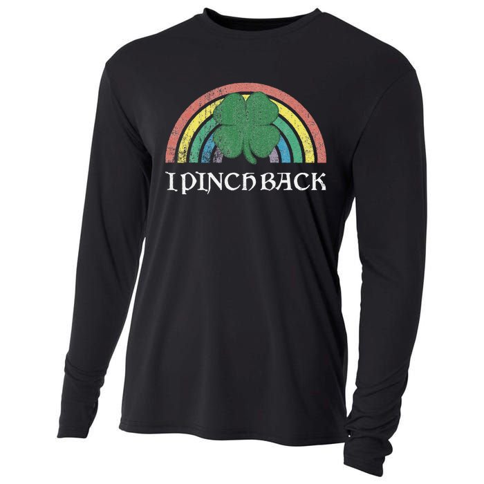 I Pinch Back Shamrock St. Patrick's Day Saint Paddys Rainbow Cooling Performance Long Sleeve Crew