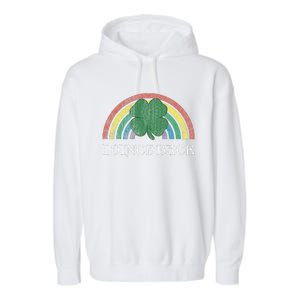 I Pinch Back Shamrock St. Patrick's Day Saint Paddys Rainbow Garment-Dyed Fleece Hoodie