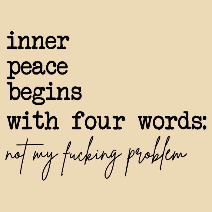 Inner Peace Begins With Four Words Not My Fking Problem Drawstring Bag