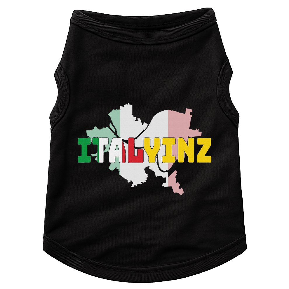 Italyinz Pittsburgh Black And Gold Italian Flag Doggie Tank