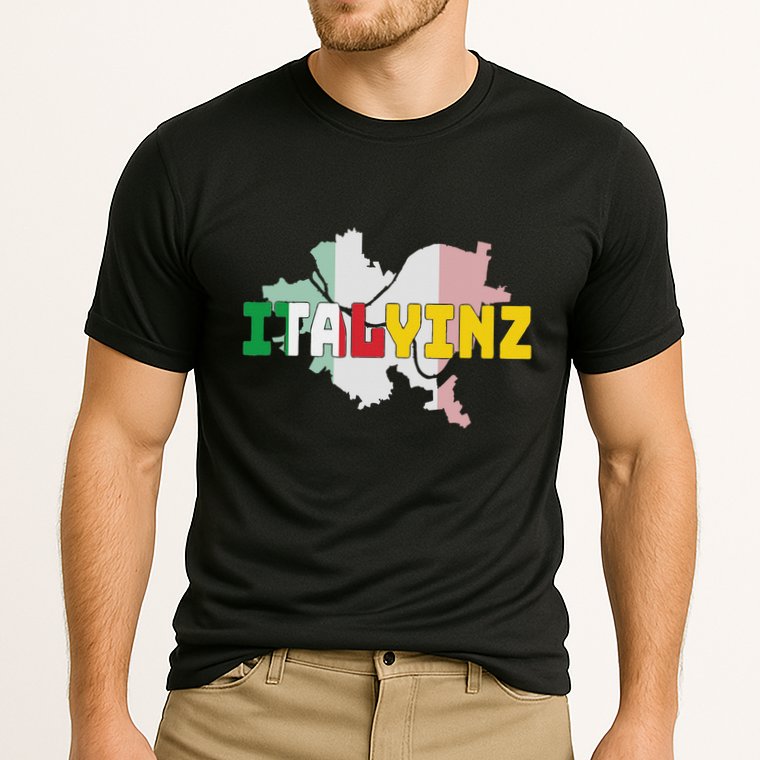 Italyinz Pittsburgh Black And Gold Italian Flag Cooling Performance Crew T-Shirt