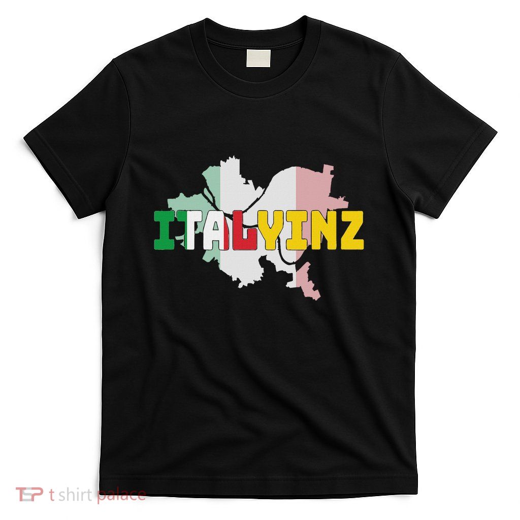 Italyinz Pittsburgh Black And Gold Italian Flag T-Shirt