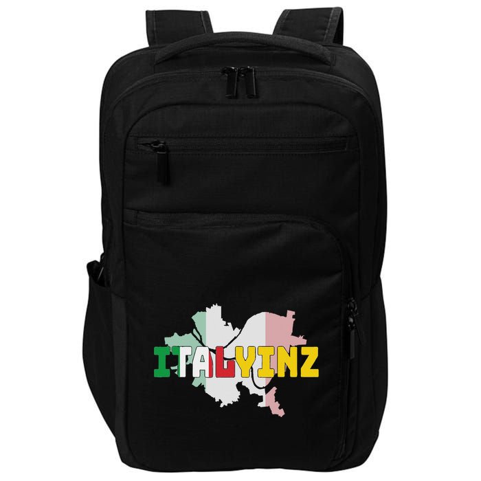 Italyinz Pittsburgh Black And Gold Italian Flag Impact Tech Backpack