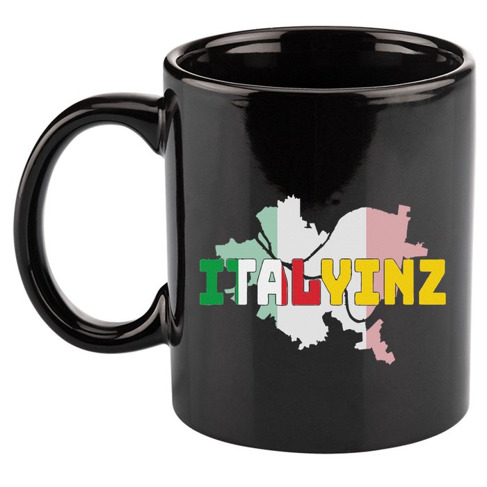 Italyinz Pittsburgh Black And Gold Italian Flag 11oz C Handle Ceramic Mug