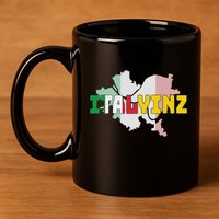 Italyinz Pittsburgh Black And Gold Italian Flag 11oz C Handle Ceramic Mug