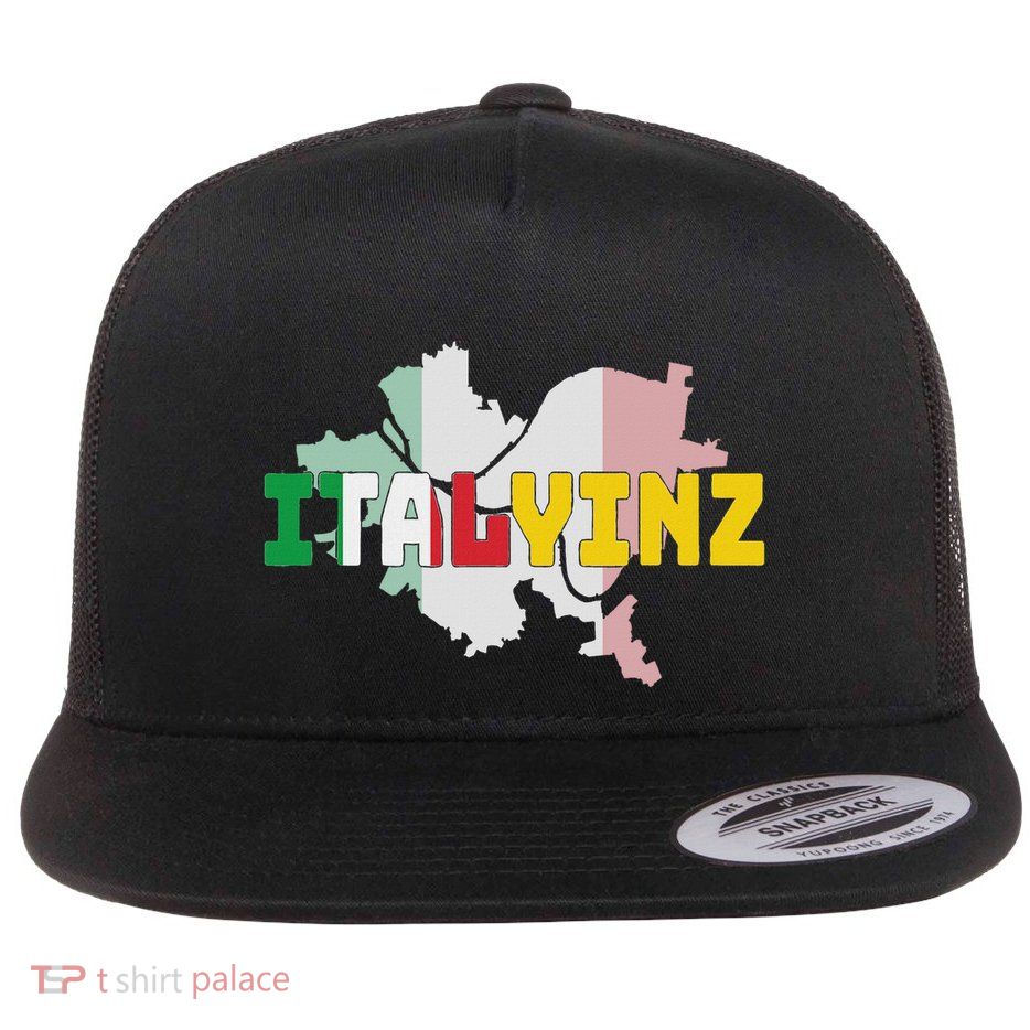 Italyinz Pittsburgh Black And Gold Italian Flag Flatbill Hat