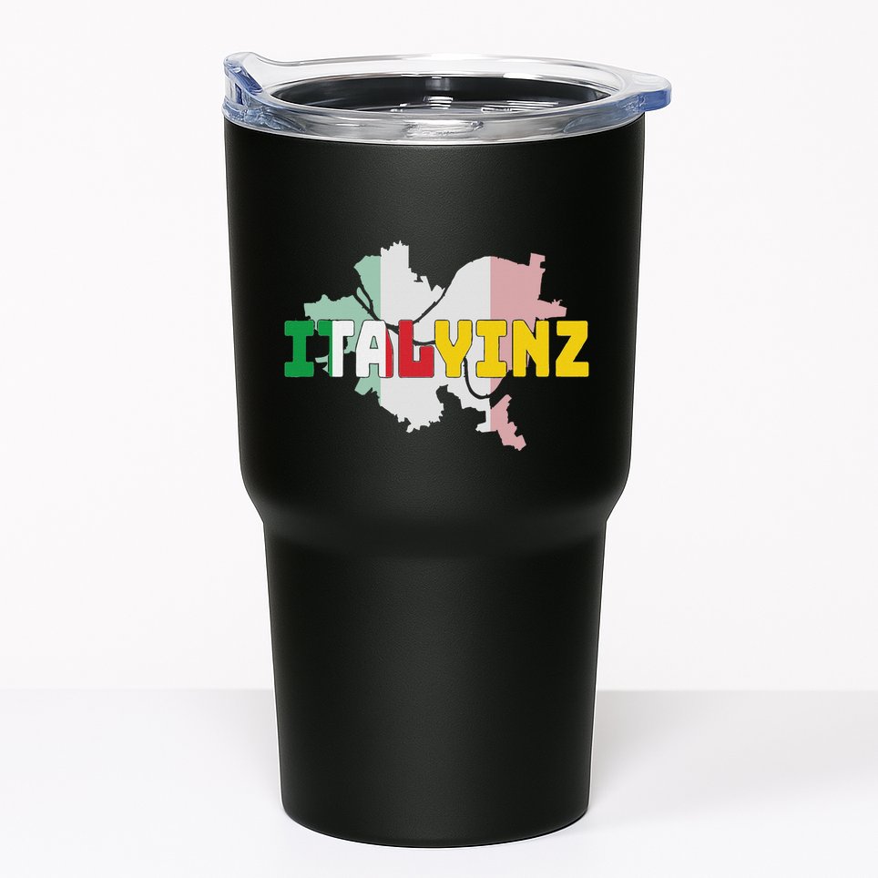 Italyinz Pittsburgh Black And Gold Italian Flag Tumbler