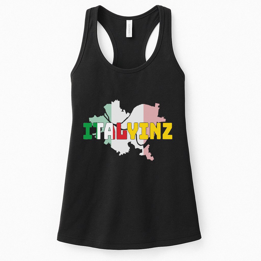 Italyinz Pittsburgh Black And Gold Italian Flag Womens Tank Top