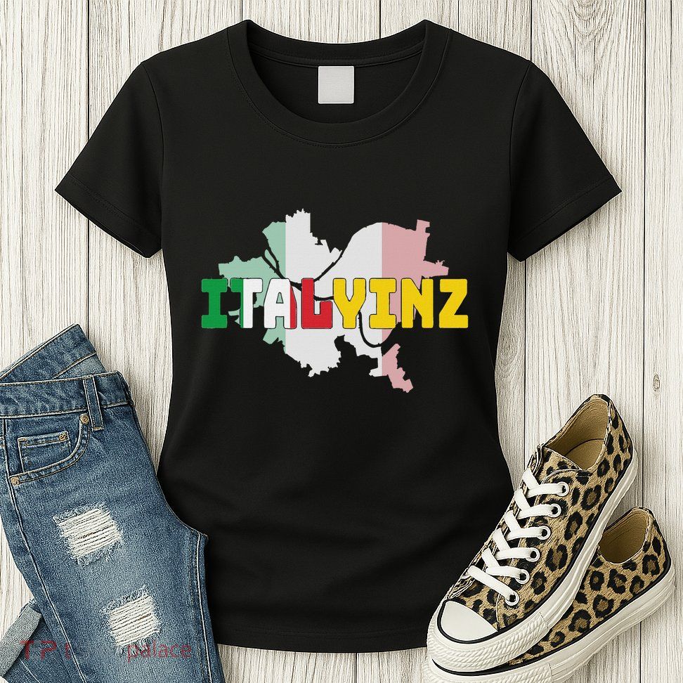 Italyinz Pittsburgh Black And Gold Italian Flag Womens T-Shirt