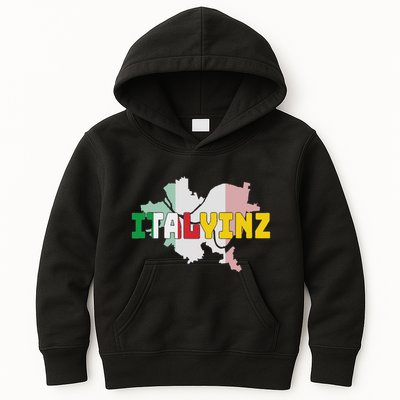 Italyinz Pittsburgh Black And Gold Italian Flag Kids Hoodie