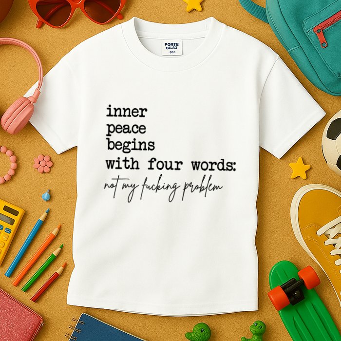 Inner Peace Begins With Four Words Not My Fking Problem T Kids T-Shirt