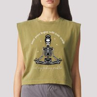 Inner Peace Begins With Four Words Not My Fucking Problem Garment-Dyed Women's Muscle Tee