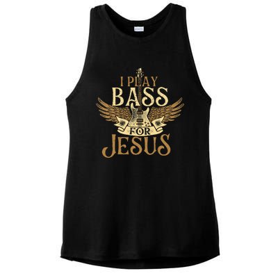 I Play Bass For Jesus Bassist Musician Bass Guitar Music Ladies PosiCharge Tri-Blend Wicking Tank