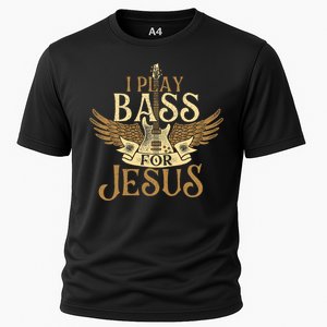 I Play Bass For Jesus Bassist Musician Bass Guitar Music Cooling Performance Crew T-Shirt