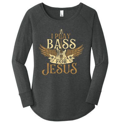 I Play Bass For Jesus Bassist Musician Bass Guitar Music Women's Perfect Tri Tunic Long Sleeve Shirt