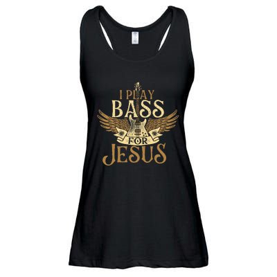 I Play Bass For Jesus Bassist Musician Bass Guitar Music Ladies Essential Flowy Tank