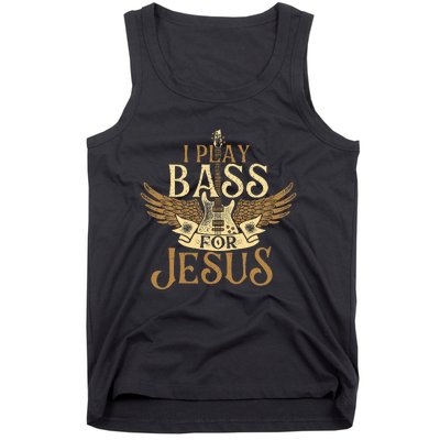 I Play Bass For Jesus Bassist Musician Bass Guitar Music Tank Top