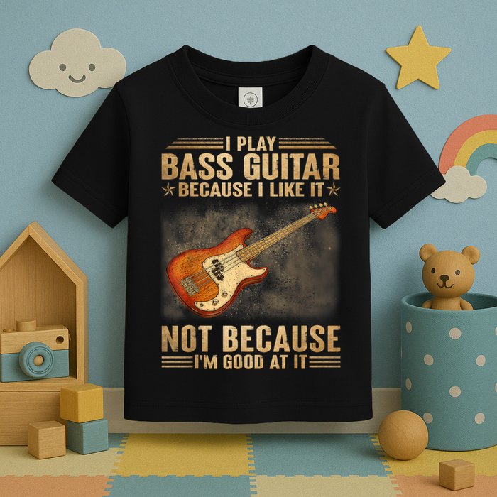 I Play Bass Guitar Because I Like It Not Because I'm Good At Toddler T-Shirt