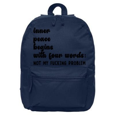 Inner Peace Begins With Four Words Hilarious Joke 16 in Basic Backpack