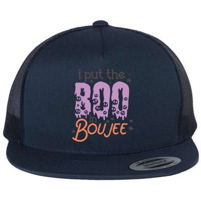 I Put Boo In Boujee Skulls Cute Halloween Costumes Gift Flat Bill Trucker Hat