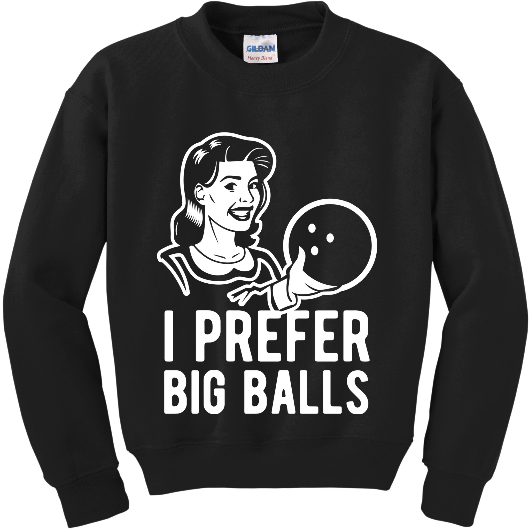 I Prefer Big Balls Funny Bowling Bowlers Gift Retro Gift Kids Sweatshirt