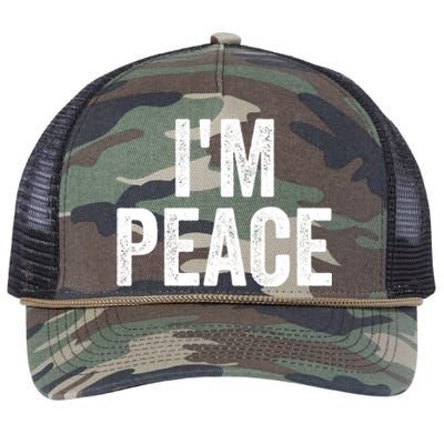 I'm Peace Cool Gift I Come In Peace Funny Couple's Matching Gift Retro Rope Trucker Hat Cap