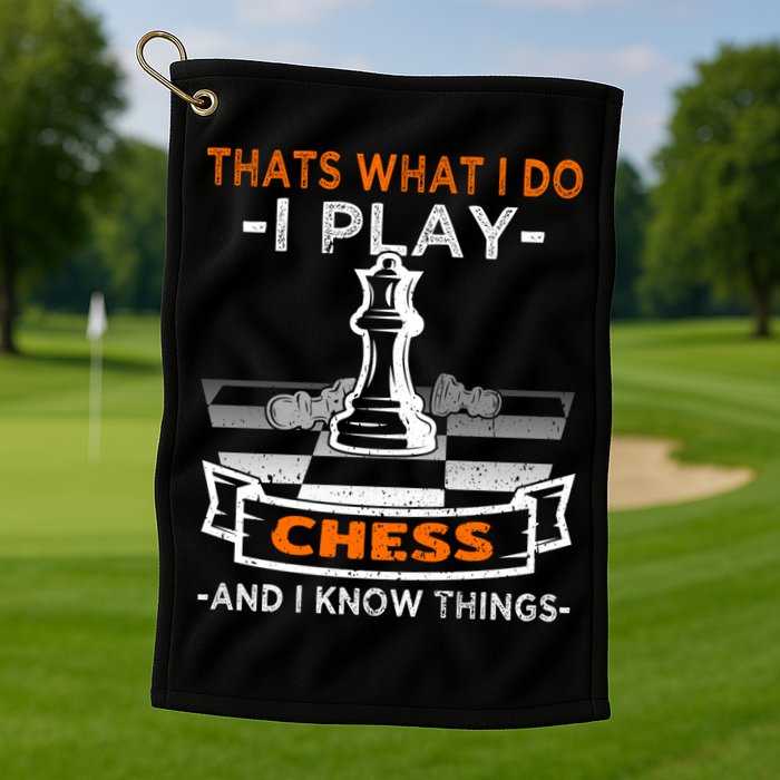 I Play Chess And I Know Things Chess Player Chess Board Meaningful Gift Golf Towel
