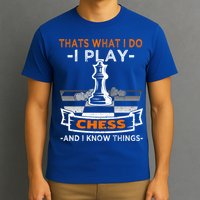 I Play Chess And I Know Things Chess Player Chess Board Meaningful Gift T-Shirt