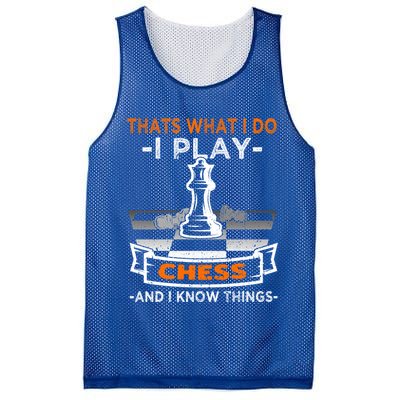 I Play Chess And I Know Things Chess Player Chess Board Meaningful Gift Mesh Reversible Basketball Jersey Tank